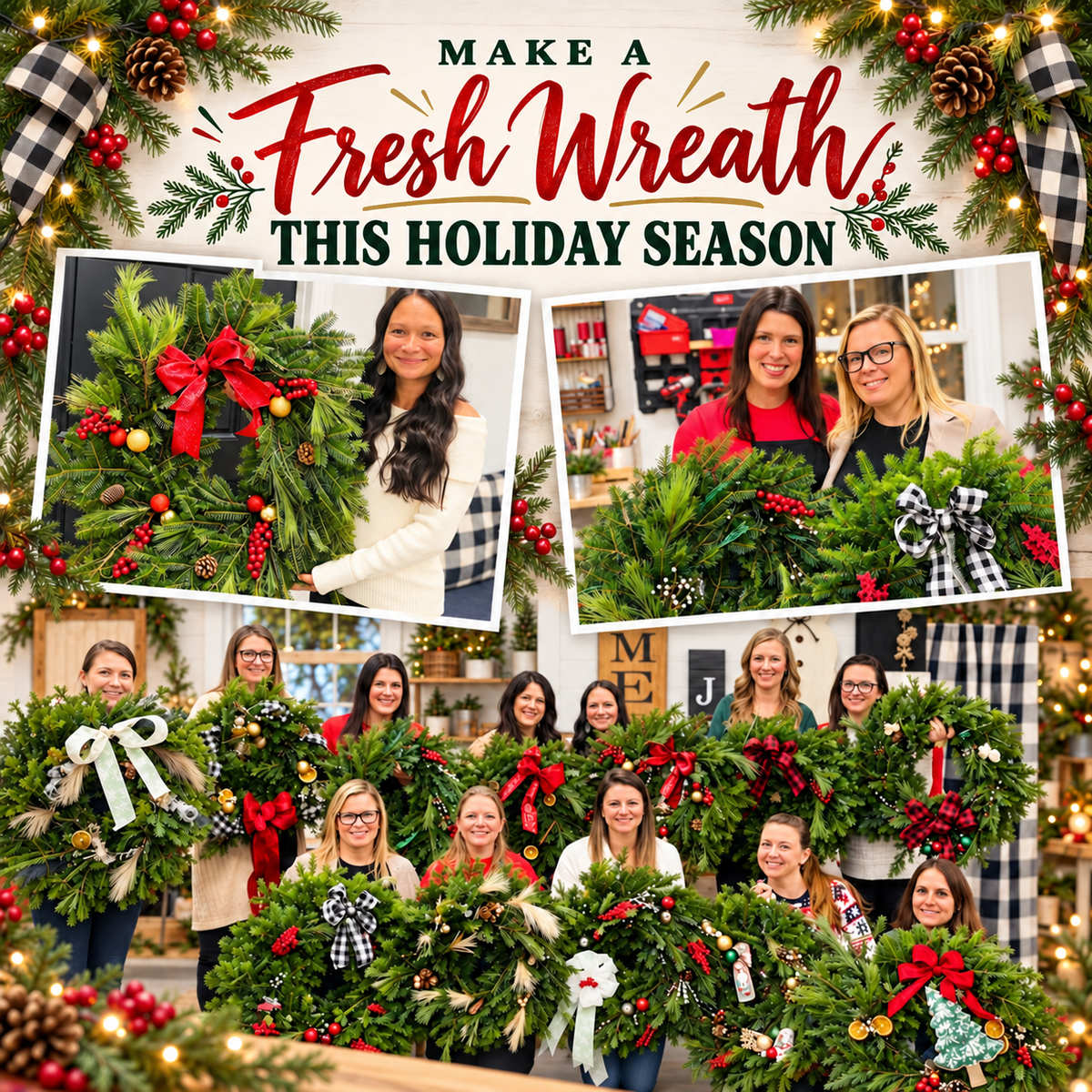 11/01/2026 (3pm) Fresh Holiday Wreath Making (Hartwell, GA)