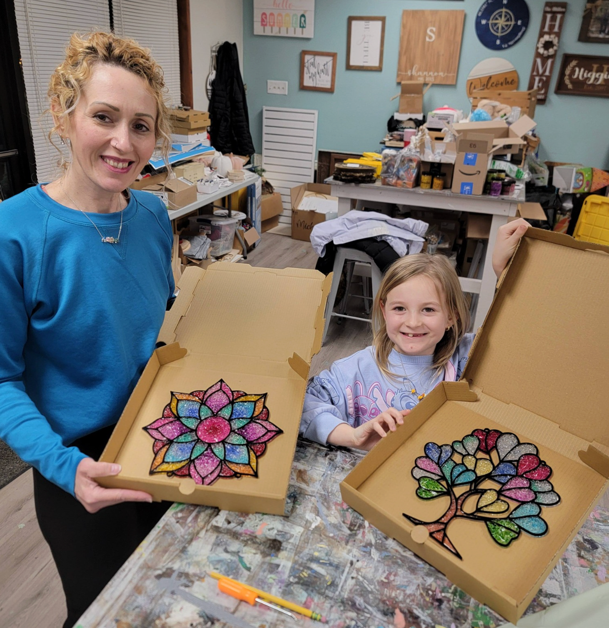 Resin Crushed Glass Sun Catcher Mail Home Kit