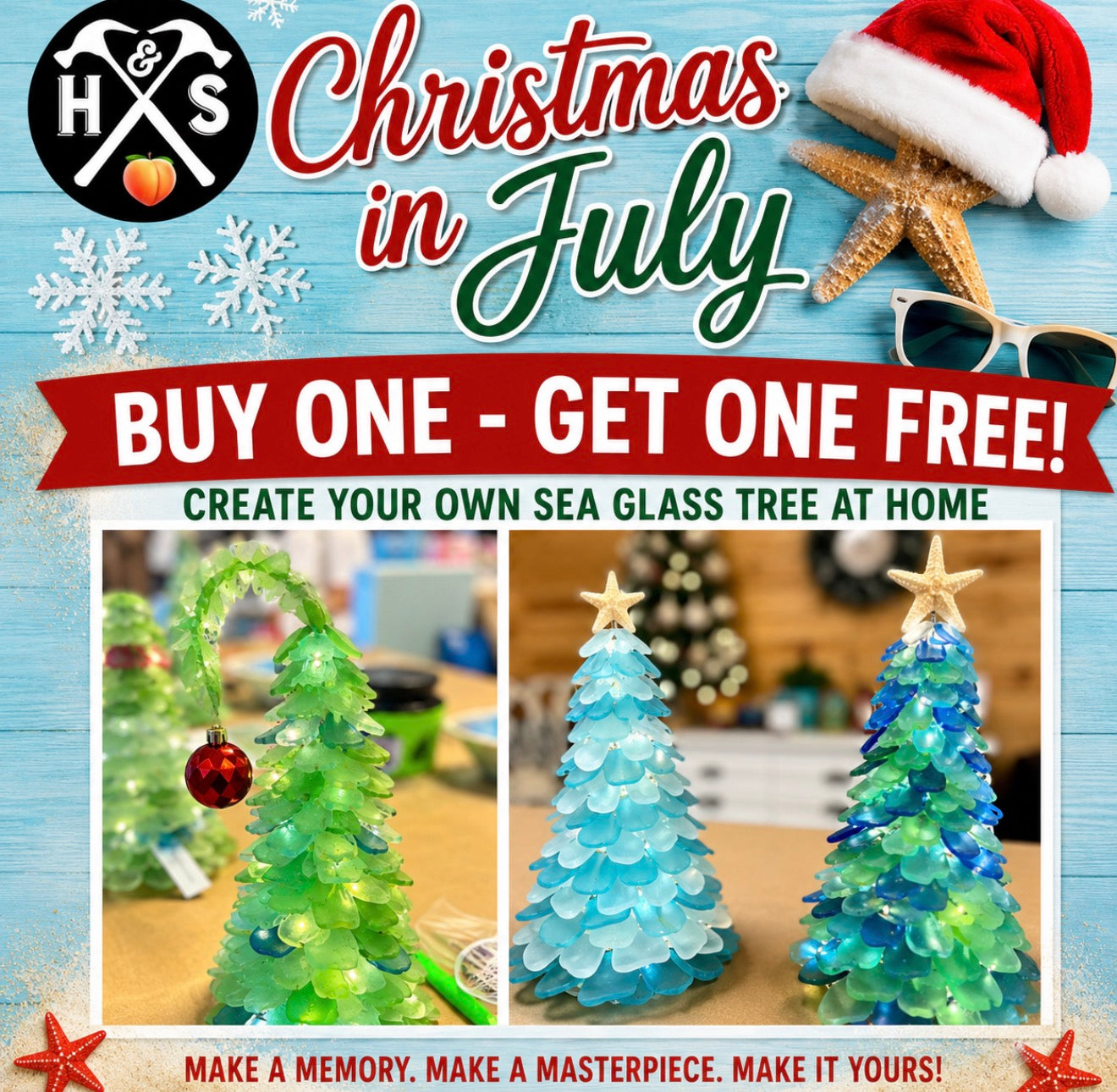 Christmas In July - Sea Glass Tree Kits