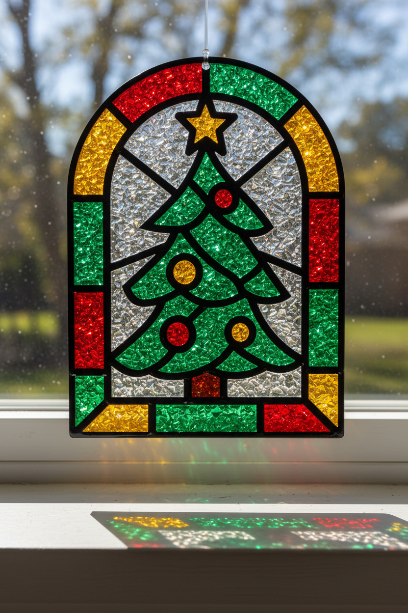 Christmas Faux Stained Glass Sun Catchers