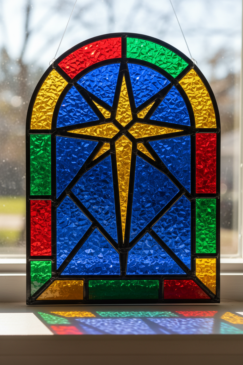Christmas Faux Stained Glass Sun Catchers