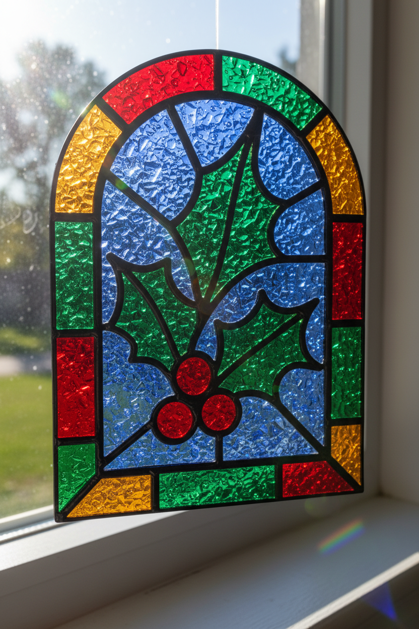 Christmas Faux Stained Glass Sun Catchers