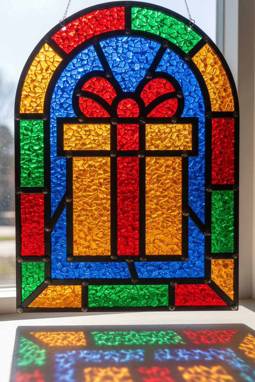 Christmas Faux Stained Glass Sun Catchers