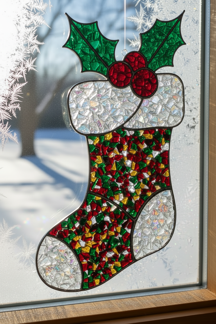 Christmas Faux Stained Glass Sun Catchers