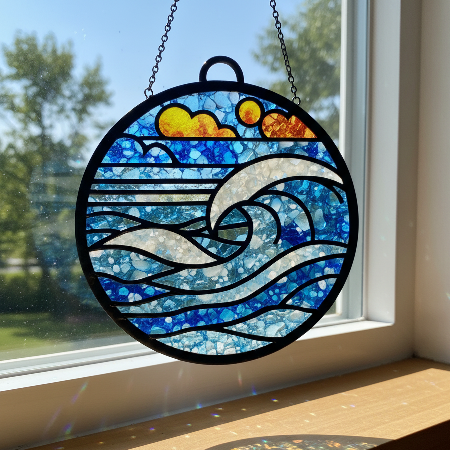 Resin Crushed Glass Sun Catcher Mail Home Kit